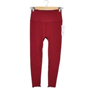 Spiritual Gangster Love Sculpt 7/8 Ruffle Legging Ruby Red Size XS/S NWT